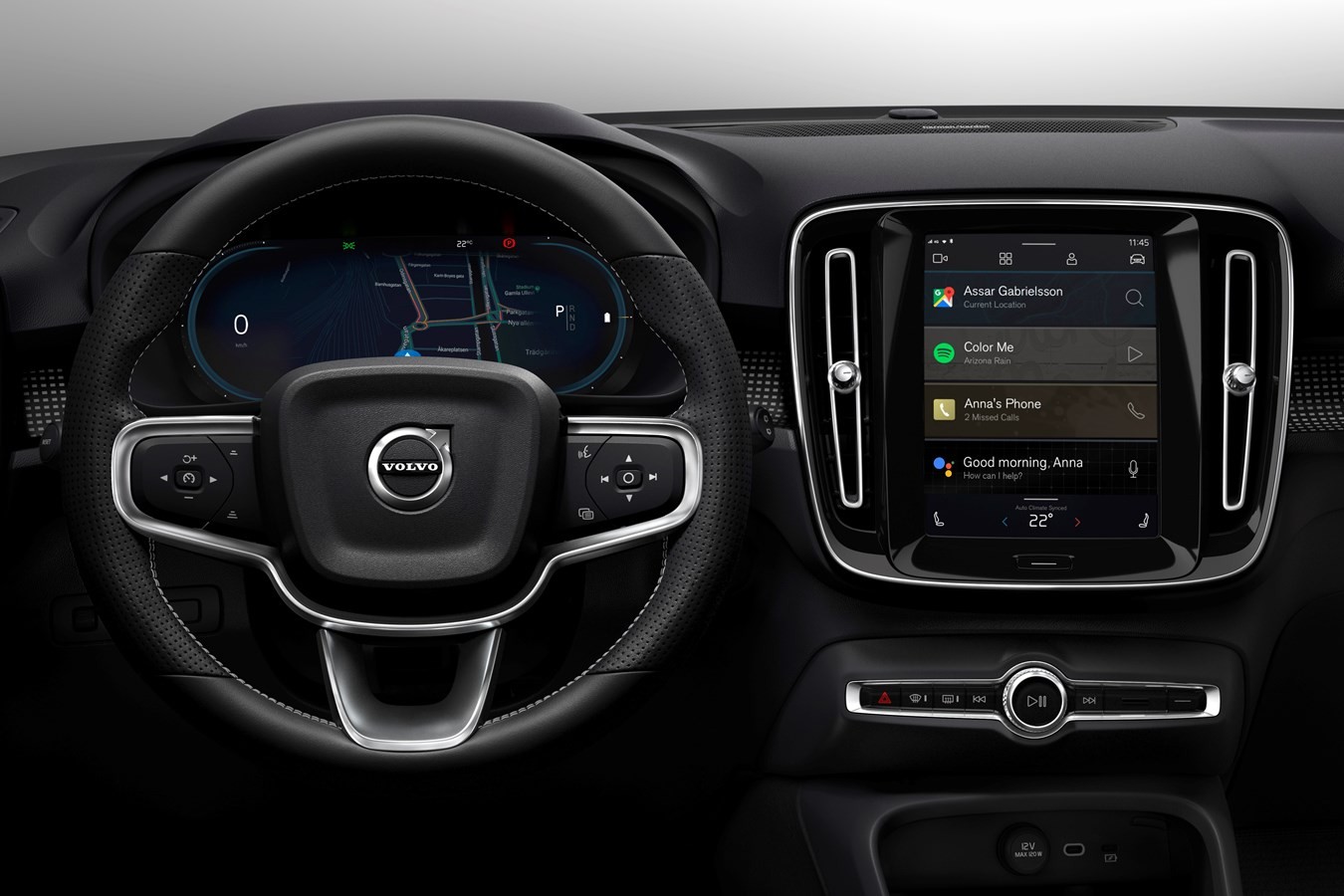 Vollelektrischer Volvo XC40 mit Android Infotainment-System und integrierten Google Funktionen Vollelektrischer Volvo XC40 mit Android Infotainment-System und integrierten Google Funktionen