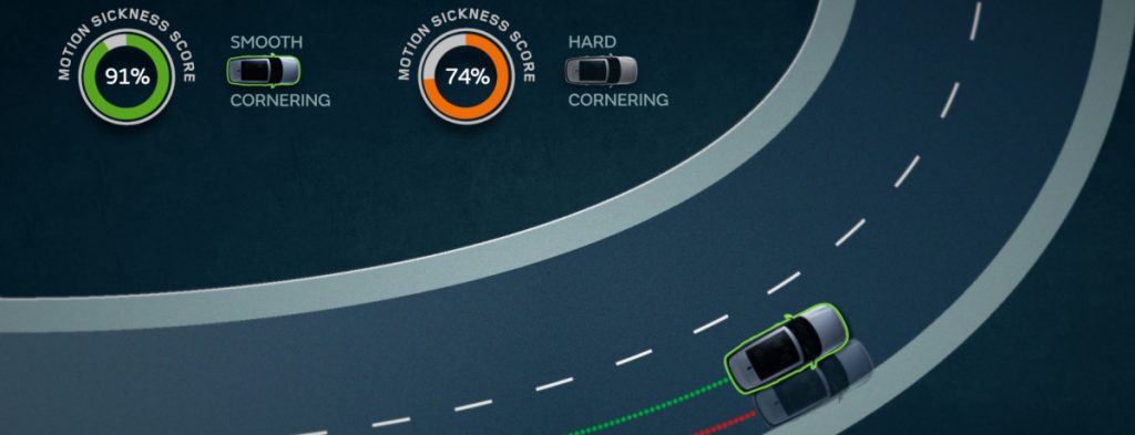 ZUKÜNFTIGE AUTONOME FAHRZEUGE VON JAGUAR LAND ROVER KÖNNEN REISEKRANKHEIT DURCH VORAUSSCHAUENDES BESCHLEUNIGEN, ABBREMSEN UND LENKEN VERHINDERN