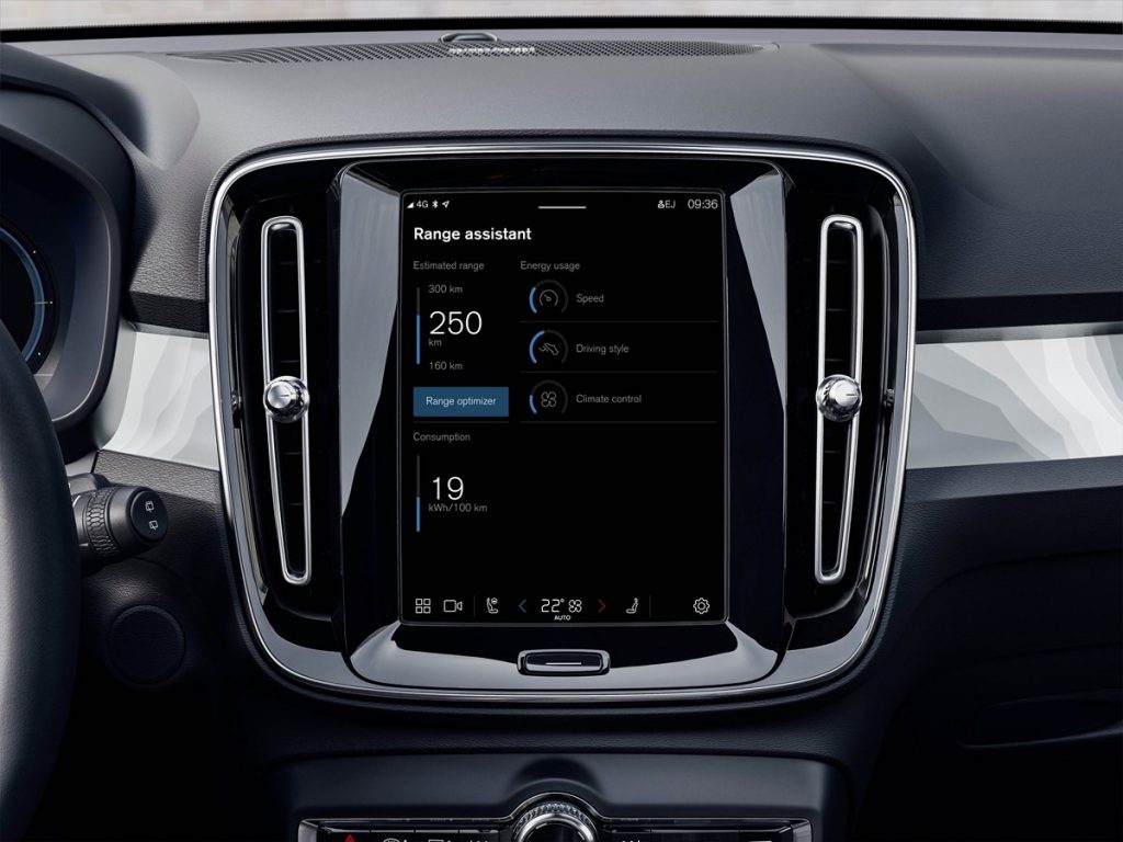 Range Assistant App zur Reichweitenoptimierung vollelektrischer Volvo Modelle