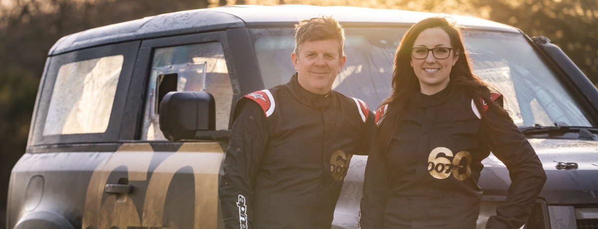 JAMES BOND STUNT DRIVER MARK HIGGINS CELEBRATES 60 YEARS OF 007 WITH LAND ROVER DEFENDER RALLY SPECIAL JAMES BOND STUNT DRIVER MARK HIGGINS CELEBRATES 60 YEARS OF 007 WITH LAND ROVER DEFENDER RALLY SPECIAL