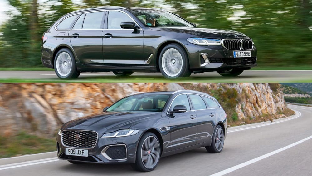 Im Vergleich: BMW 520d Touring und Jaguar XF Sportbrake D200 Im Vergleich: BMW 520d Touring und Jaguar XF Sportbrake D200