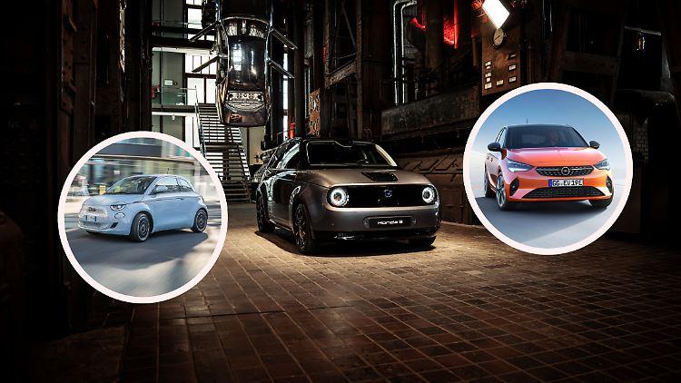 Mit Honda e, Fiat 500 Elektro und Opel Corsa-e auf Tour